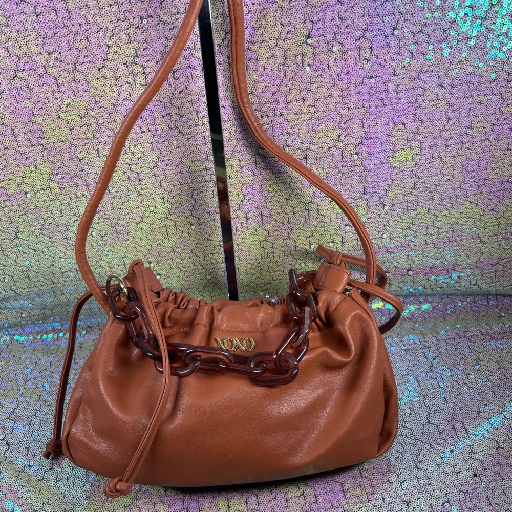 XOXO Brown Leather Shoulder Bag